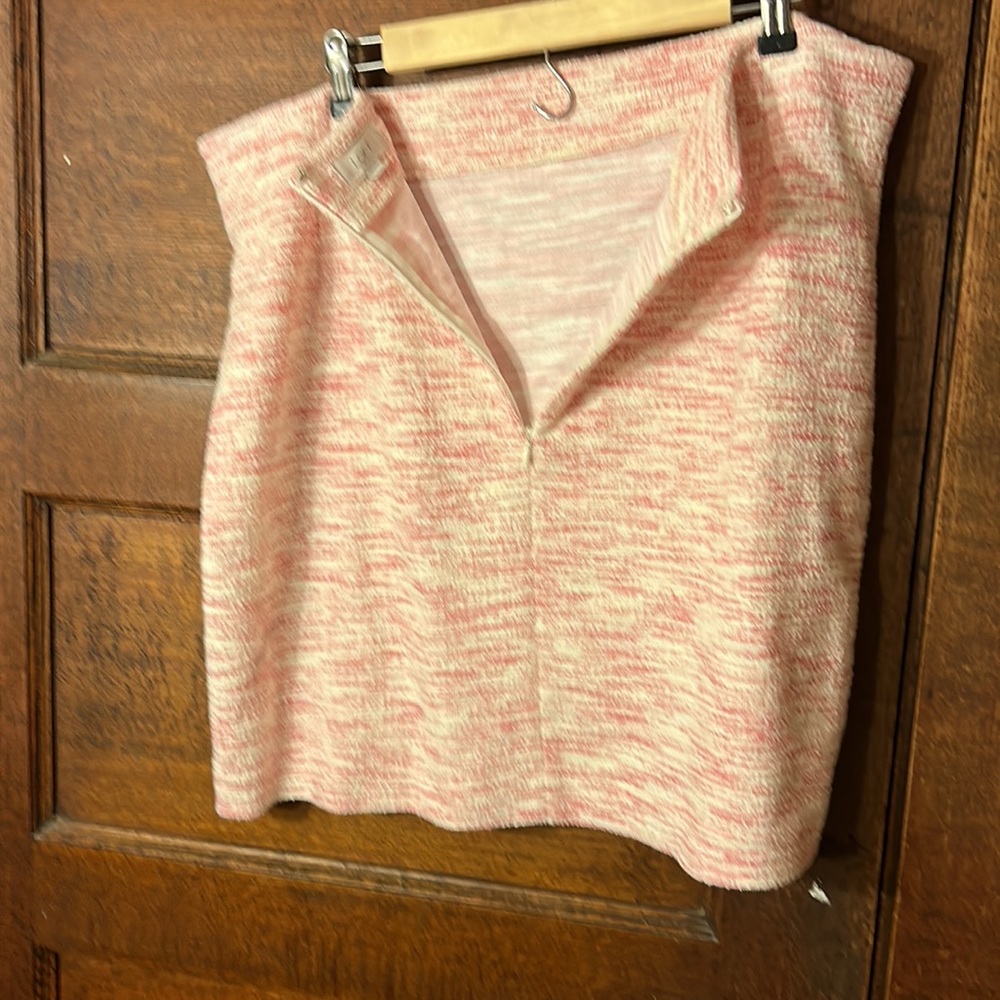 LOFT outlet Pink and White Skirt Stretchy sz 16* - Picture 4 of 6